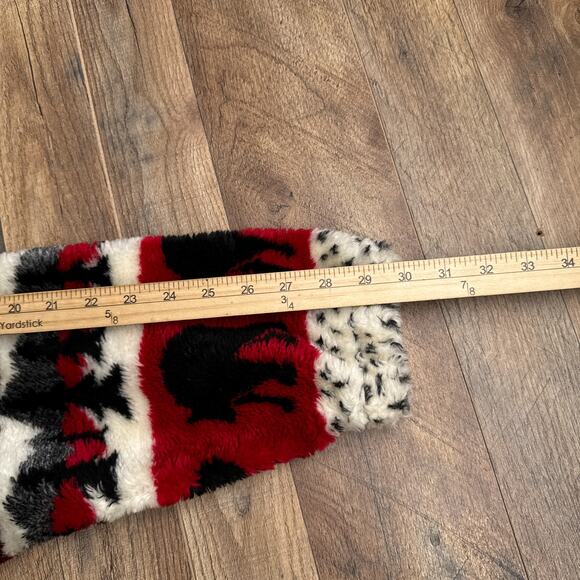 Vintage Mazmania Fleece Jacket Men's Small Red Forrest Bears Pockets AOP 6227 - Picture 12 of 13